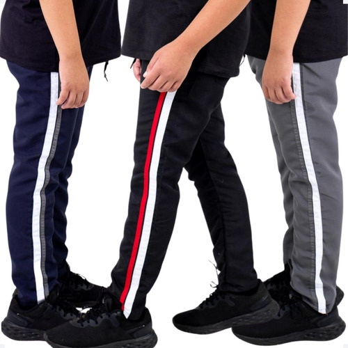 Kit 3 Calças Masculina Infantil Tactel Agasalho Inverno 271
