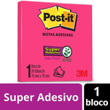 Bloco Post-it 657 76x76 Rosa Neon 3m