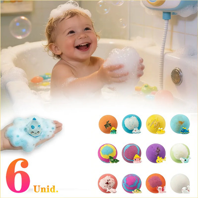 Set 12 Bombas De Baño Infantiles Efervescentes Con Juguete 1box-6unid