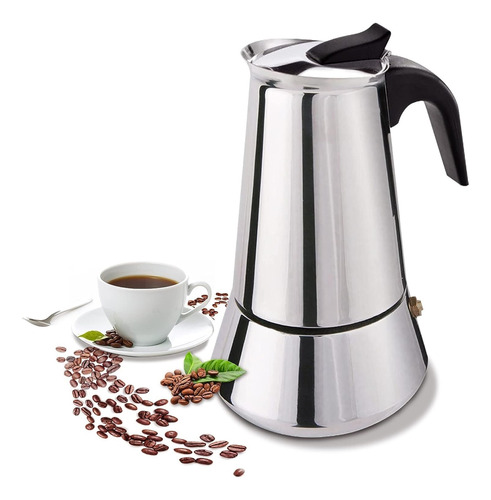 Cafetera Italiana De Acero Inoxidable Tipo Moka, Cafetera