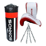 Bolsa De Boxeo 0,90 + Relleno + Cadenas + Guantines Rookie