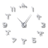 Reloj 3d Funcional Plateado En Madera Con Frente En Aluminio