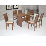 Mesa De Jantar Retangular Destak Com 6 Cadeiras Elane Hbwt