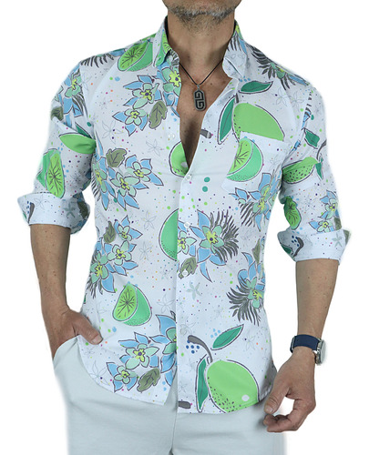 Camisa Guayabera Hawaiana Hombre Diseño 1