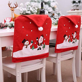 2pcs Fundas Para Sillas Navideñas Papá Noel Muñeco