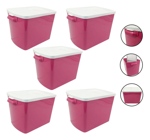 05un Porta Ração 15kg Pet Pote Container Tampa Anti-formiga Cor Rosa Cor