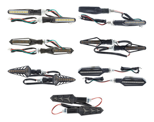 Par Direccional Intermitente Leds Secuencial Moto Bicolor