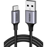 Cabo Trançado Ugreen Usb 2.0 Para Usb Tipo-c 1 Metro Cor Preto