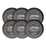 Kit 6 Pomadas Cabello Heavy Hold Extra Fuerte Legends X 50gr