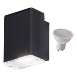 Aplique Pared Unidireccional Aluminio + Dicroica Led 7w 