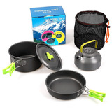 Conjunto Panelas Cooking Set Camping Pesca Chaleira Completo