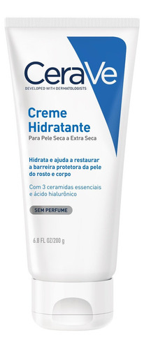  Creme Hidrat.corpo E Rosto Sem Perfume Cerave Bisnaga 200g