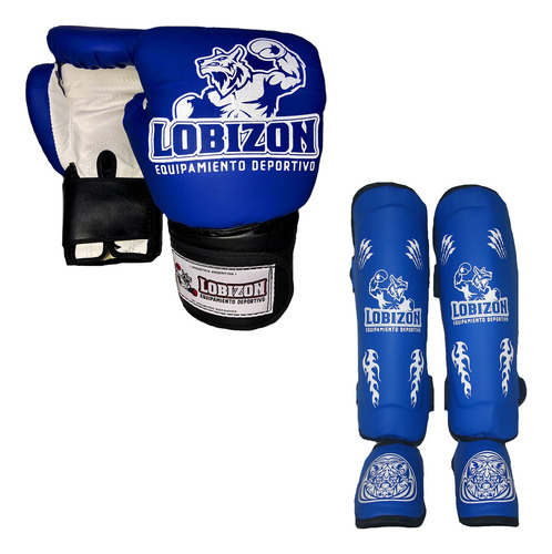 Combo Guantes + Tibiales Clasicos Kick Boxing Muay Thai Kit