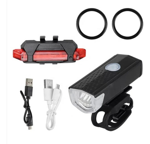 Kit Luces Bicicleta Delantera Y Trasera Recargable Vía Usb