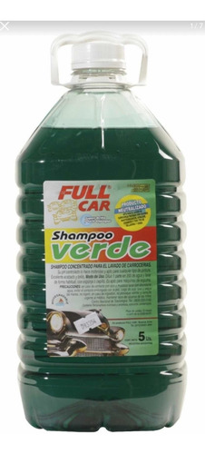 Shampoo Neutro Verde Full Car Concentrado De Cinco Litros