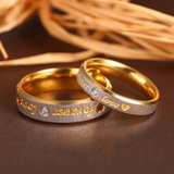 Anillos De Parejas Forever Love Dorado Promesa Amor