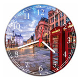 Relógio Parede Cidade Londres Cabine Quartz Gg 50 Cm