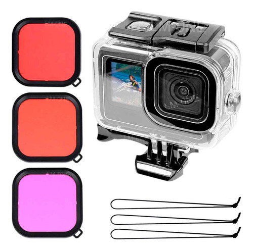 Carcasa Buceo 60m P/ Gopro Hero 12, 11, 10 Black + 3 Filtros