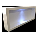 2 Nicho Retangular Branco Com Led 60x30x15 Mdf Madeira