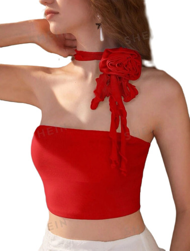 Top Rojo Halter Blusa Halter Roja 