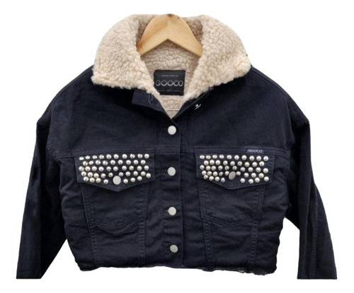 Campera De Jean Con Corderito Y Tachas Marca Gooco 917 