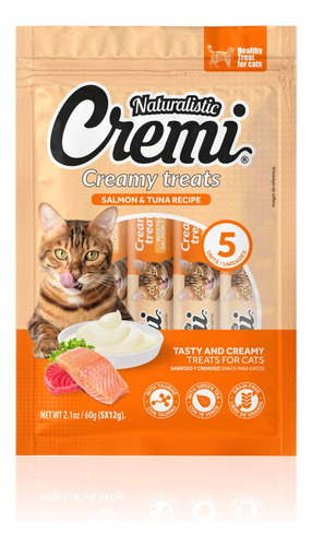 Naturalistic Gatos Cremi Salmon Y Atun 5 Tubos 60 Gr Total