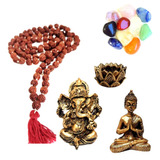 Kit Ganesha + Japamala + 10 Pedras + Buda + Castiçal