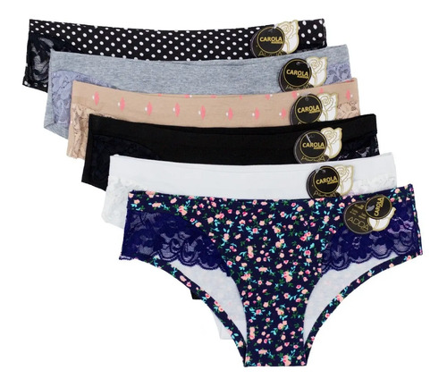 Paquete 6 Pantaleta Algodón Sin Costuras, Encaje En Pierna | MercadoLibre
