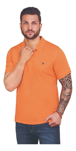 Playera Hombre Naranja Tipo Polo 910-37