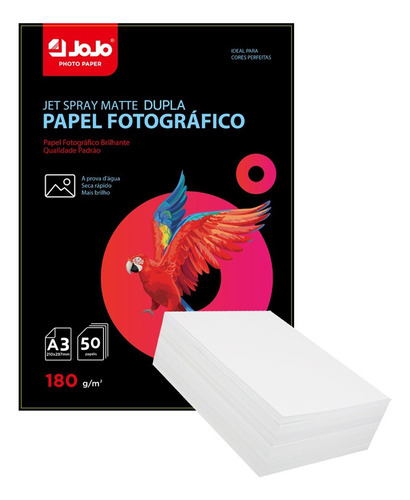 400 Fls Papel Foto Matte A3 180g Fosco Dupla Face Sem Brilho