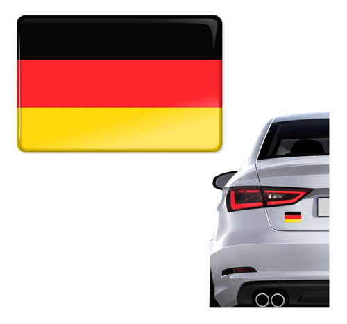 Adesivo Bandeira Alemanha Escudo Resinado Cor Padrão