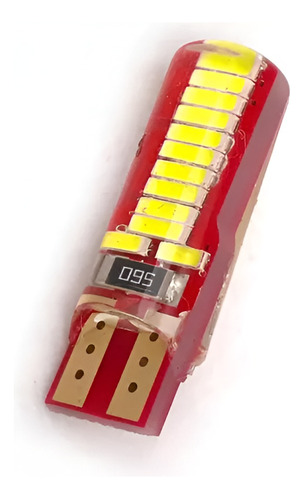 Bombillo T10 15led Silicona Rojo