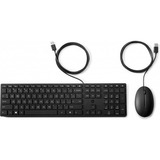 Kit De Teclado Y Mouse Hp Wired Desktop 320mk Usb Negro /vc