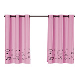 Cortina Blackout Estampada Menina Pvc 2,20x1,30 - Rosa