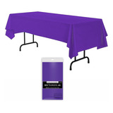 Mantel Rectangular Desechable Granmark - 3 Piezas Color Morado Solido