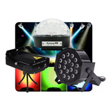 Combo Luces Dj Led Movil Bola + Proton + Laser Lluvia