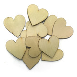 All In One Corazones De Madera Con Forma De Recorte Natural.