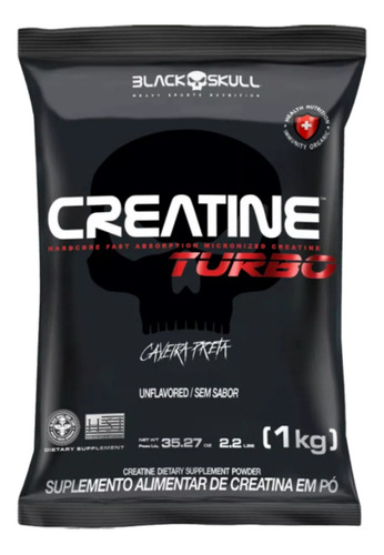 Turbo Creatine 1kg Refil Black Skull - Envio Imediato!!