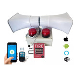 Alarma Vecinal Wifi Rf Boton Fire Doble Bocina Y Estrobo App