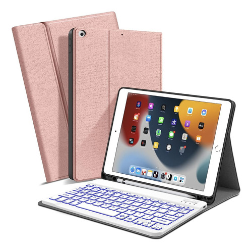 Funda Con Teclado Retroiluminado Para iPad De 7a 8a 9a Gen