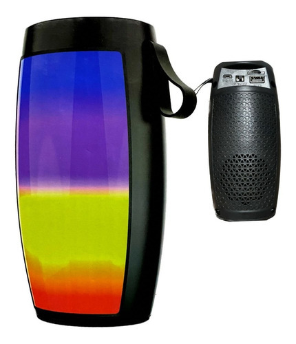 Caixa De Som Bluetooth Com Rádio Fm E Iluminação Led Rgb Cor Preto 110v/220v