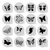 Stencil Borboletas Kit 16 Moldes 7x7cm