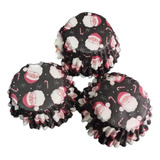 * Capacillos Negros Santa Claus Navidad Cupcakes Bombas