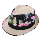 Sombrero Verano Panameño Con Flores Floreado Caribeño Hawai
