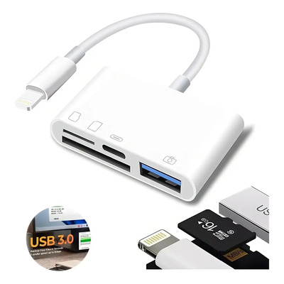 Adaptador 4 en 1 BAKEWAY Lector Tarjetas SD\u002FmicroSD USB 3.0 para iPhone\u002FiPad | MercadoLibre