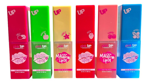 Labiales Magicos Pink Up Magic Lip Oil Brillo Kit De 6 Pieza