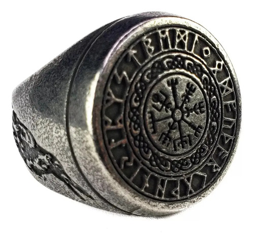 Paquete Sientas Vikingo Anillo Vegvisir Runas Acero In A713