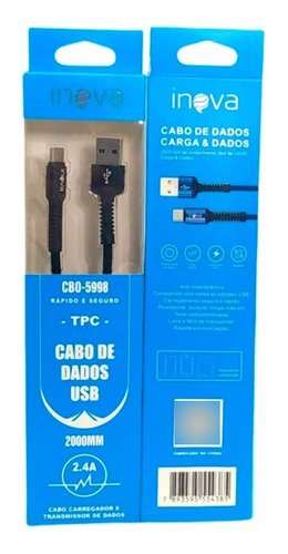 Cabo Usb Celular Micro Usb 2.4a Atacado Kit C/ 10 Peças