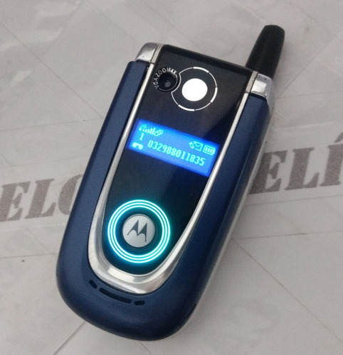 Celular Motorola V600 Azulão Flip Pequeno Antigo De Chip 