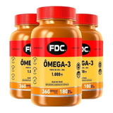 3x Ômega 3 Importado Fdc 1080 Caps Oleo Peixe Fish Oil 